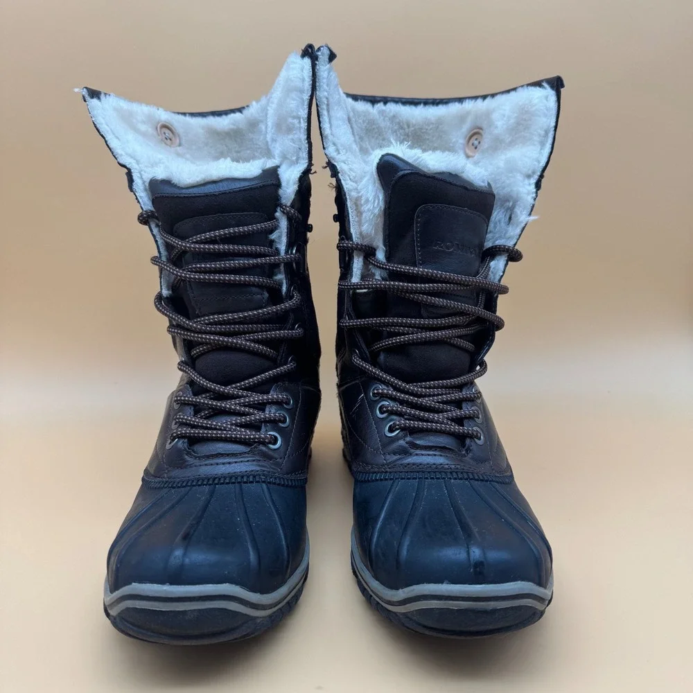 Romika Women Size 37 US 6 Brown Black topDryTex Faux Fur Lined Winter Snow Boots